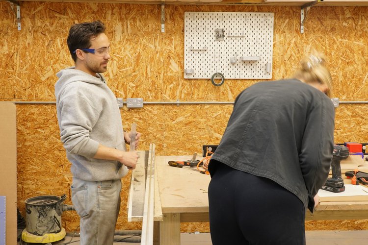 Makers working together in the workshop