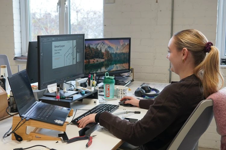 Desk workspace at Blue Garage